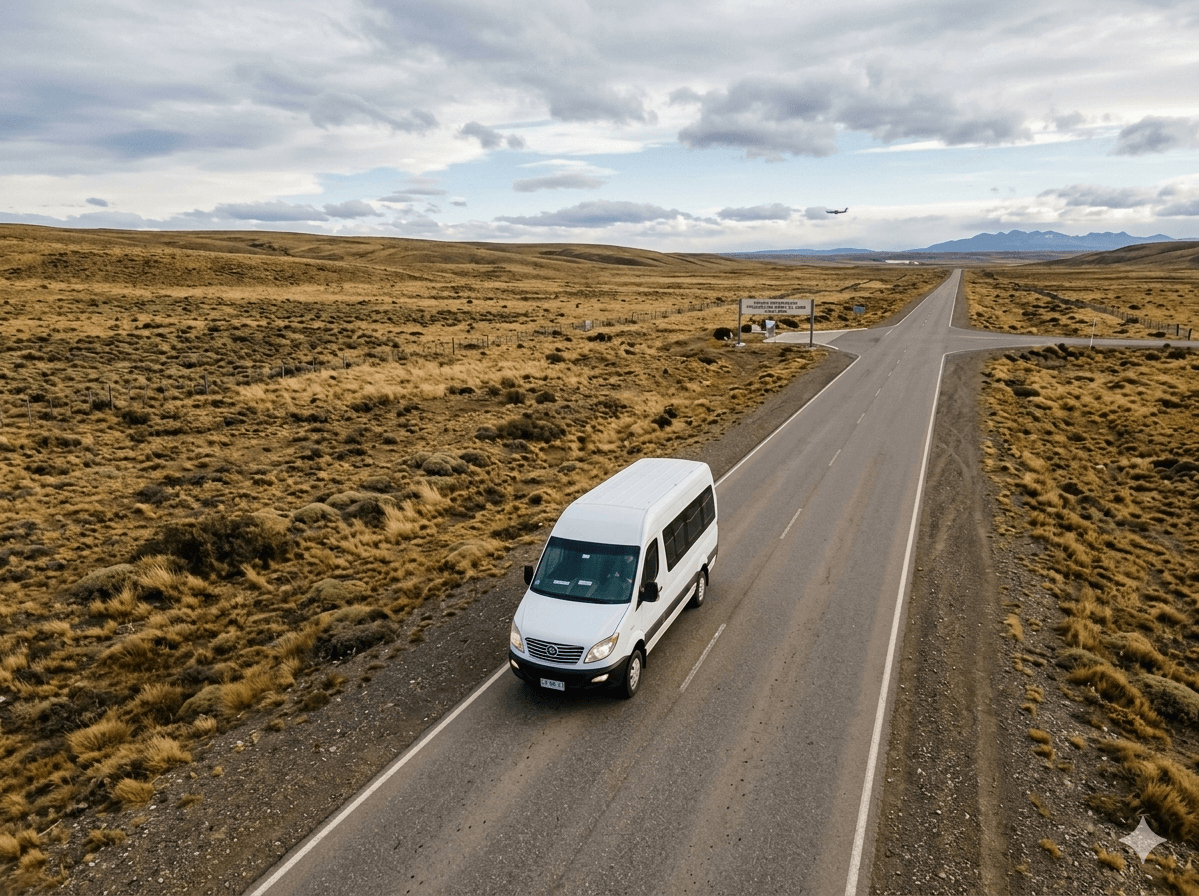 Vehículo de Ruta Azul Patagonia para traslados de pasajeros